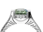 Emerald Cut Engagement Ring Setting for a Fancy Green Lab-Grown Diamond | Sterling Silver - Design NV-24586