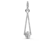 Oval Lab-Grown Diamond Pavé Open Triangle Pendant Necklace | Pavé Bail | White Gold