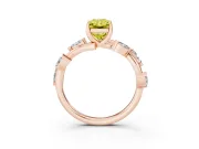 Radiant Cut Twisted Vine Engagement Ring Setting for a Fancy Yellow Lab-Grown Diamond | Rose Gold