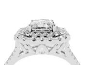 Radiant Cut Halo Split Shank Engagement Ring Setting | Platinum
