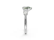 Pear-Shaped 3-Stone Engagement Ring Setting for a Fancy Green Lab-Grown Diamond | Platinum
