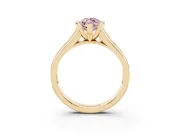 Marquise Half Bezel Engagement Ring Setting for a Fancy Pink Lab-Grown Diamond | Yellow Gold