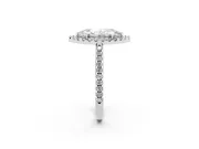 Marquise Pave Halo Engagement Ring Setting | Pave Band | Sterling Silver