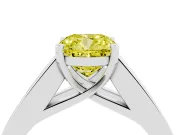 Cushion Cut Channel-Set Engagement Ring Setting for a Fancy Yellow Lab-Grown Diamond | Platinum