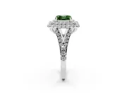 Asscher Cut Halo Engagement Ring Setting for a Fancy Green Lab-Grown Diamond | Sterling Silver - Design NV-24796