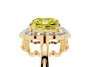 Princess Cut Halo Engagement Ring Setting for a Fancy Yellow Lab-Grown Diamond | Yellow Gold - Design NV-24719