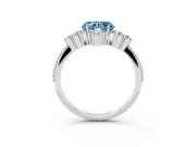 Heart-Shaped Cluster Engagement Ring Setting for a Fancy Blue Lab-Grown Diamond | Sterling Silver