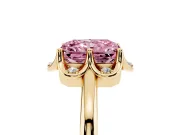 Radiant Cut Petal Halo Engagement Ring Setting for a Fancy Pink Lab-Grown Diamond | Yellow Gold