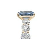 Emerald Cut Engagement Ring Setting for a Fancy Blue Lab-Grown Diamond | Yellow Gold - Design NV-24455