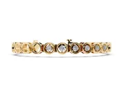 Round Lab-Grown Diamond Open Circle Link Bracelet | Floating Prong Set Stones | Yellow Gold