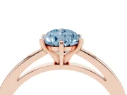 Fancy Blue Pear Cut Diamond Solitaire Engagement Ring Set in Rose gold with Prong Setting on a Classic Band