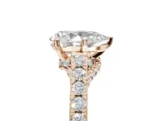 Pear-Shaped Pavé Solitaire Engagement Ring Setting | Crossover Gallery | Rose Gold