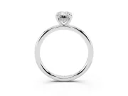Emerald Cut Diamond Solitaire Ring Set in Platinum with Thin Band and Prong Setting
