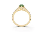 Marquise Graduated Split Shank Engagement Ring Setting for a Fancy Green Lab-Grown Diamond | Yellow Gold
