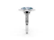 Marquise Rimmed Halo Engagement Ring Setting for a Fancy Blue Lab-Grown Diamond | Sterling Silver