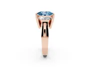 Oval Channel-Set Three Stone Engagement Ring Setting for a Fancy Blue Lab-Grown Diamond | Rose Gold