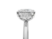 Radiant Cut Hidden Halo Engagement Ring Setting | Thin Plain Band | White Gold