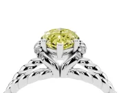 Marquise Rope Split Shank Engagement Ring Setting for a Fancy Yellow Lab-Grown Diamond | White Gold