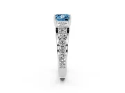 Princess Cut Graduated Engagement Ring Setting for a Fancy Blue Lab-Grown Diamond | Platinum
