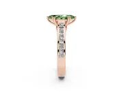 Marquise Channel Engagement Ring Setting for a Fancy Green Lab-Grown Diamond | Rose Gold - Design NV-24671