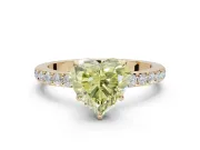 Heart-Shaped Pavé Engagement Ring Setting for a Fancy Yellow Lab-Grown Diamond | Yellow Gold - Design NV-24928