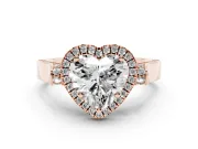 Heart-Shaped Halo Engagement Ring Setting | Pointed Pave Shoulders | Rose Gold