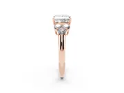 Princess Cut Side Stone Engagement Ring Setting | Triangle Side Clusters | Rose Gold