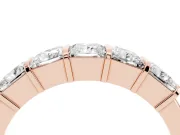 Princess Cut Diamond Seven-Stone Channel Band Set in Rose gold with Bar Prongs