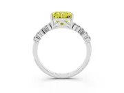 Radiant Cut Accented Engagement Ring Setting for a Fancy Yellow Lab-Grown Diamond | Sterling Silver