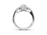 Pear-Shaped Three-Stone Engagement Ring Setting | Pear Side Stones | Platinum