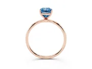 Radiant Cut Thin Solitaire Engagement Ring Setting for a Fancy Blue Lab-Grown Diamond | Straight Plain Band | Rose Gold
