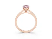 Marquise Pave Solitaire Engagement Ring Setting for a Fancy Pink Lab-Grown Diamond | Sweeping Shoulders | Rose Gold