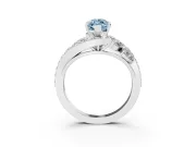 Marquise Bypass Pavé Engagement Ring Setting for a Fancy Blue Lab-Grown Diamond | White Gold