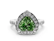 Heart-Shaped Halo Engagement Ring Setting for a Fancy Green Lab-Grown Diamond | Sterling Silver - Design NV-24788