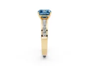 Asscher Cut Channel Engagement Ring Setting for a Fancy Blue Lab-Grown Diamond | Yellow Gold