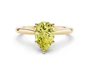 Pear-Shaped Cathedral Engagement Ring Setting for a Fancy Yellow Lab-Grown Diamond | Yellow Gold