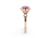 Round Floral Engagement Ring Setting for a Fancy Pink Lab-Grown Diamond | Petal Frame | Rose Gold