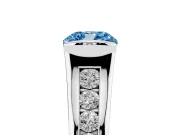 Cushion Cut Half Bezel Engagement Ring Setting for a Fancy Blue Lab-Grown Diamond | White Gold