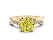 Round Twist Engagement Ring Setting for a Fancy Yellow Lab-Grown Diamond | Yellow Gold