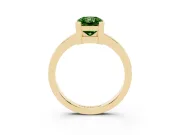 Radiant Cut Solitaire Engagement Ring Setting for a Fancy Green Lab-Grown Diamond | Flat Tab Prongs | Yellow Gold