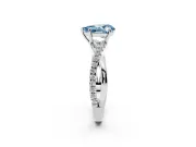 Pear-Shaped Crossover Engagement Ring Setting for a Fancy Blue Lab-Grown Diamond | Sterling Silver