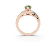 Marquise Bypass Pavé Engagement Ring Setting for a Fancy Green Lab-Grown Diamond | Rose Gold