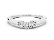 Round Diamond Three-Stone Tension Band Set in Platinum with Prong Setting