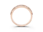 Round Diamond Pavé Eternity Band Set in Rose gold with Milgrain Edging
