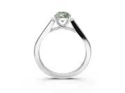 Pear-Shaped Engagement Ring Setting for a Fancy Green Lab-Grown Diamond | Sterling Silver - Design NV-24597