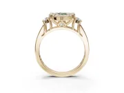 Pear-Shaped Halo Engagement Ring Setting for a Fancy Green Lab-Grown Diamond | Graduated Channel Band | Yellow Gold