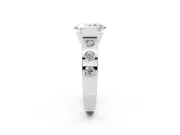 Oval Tension Style Engagement Ring Setting | Flush Set Accents | Platinum