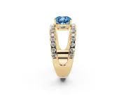 Cushion Cut Pavé Engagement Ring Setting for a Fancy Blue Lab-Grown Diamond | Yellow Gold - Design NV-24679