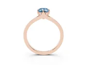 Emerald Cut Split Shank Engagement Ring Setting for a Fancy Blue Lab-Grown Diamond | Rose Gold