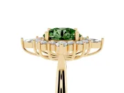 Round Engagement Ring Setting for a Fancy Green Lab-Grown Diamond | Yellow Gold - Design NV-24790